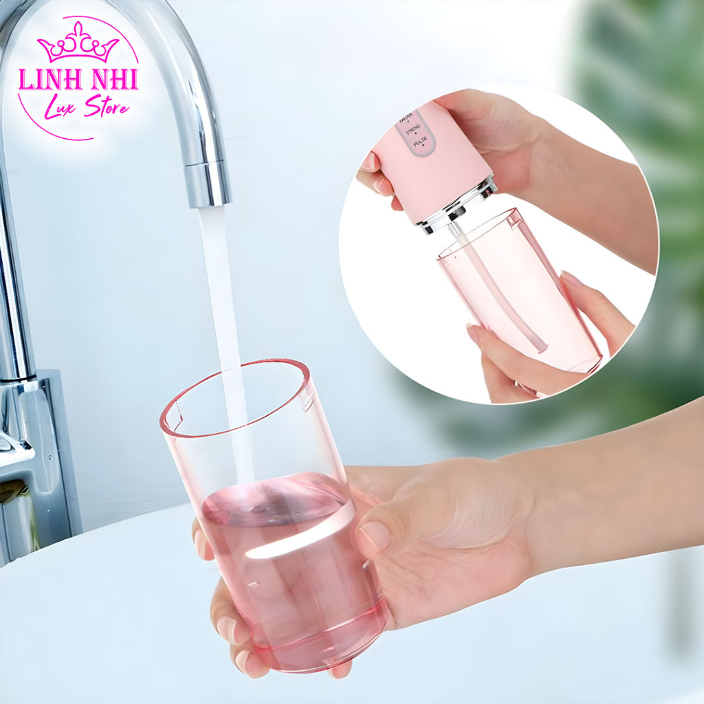 Máy tăm nước cầm tay du lịch Oral Irrigator 6886A bản rút gọn quốc tế chuẩn nha sĩ khuyên dùng mẫu mới 2023 - Linh Nhi L