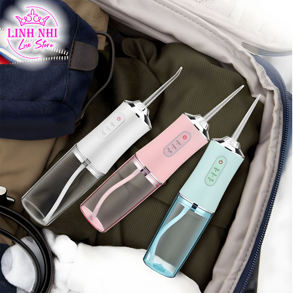 Máy tăm nước cầm tay du lịch Oral Irrigator 6886A bản rút gọn quốc tế chuẩn nha sĩ khuyên dùng mẫu mới 2023 - Linh Nhi L