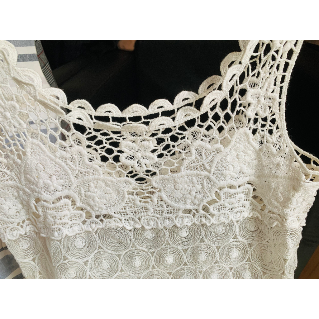 Aó ba lỗ voan thêu ren cotton hiệu RADIO