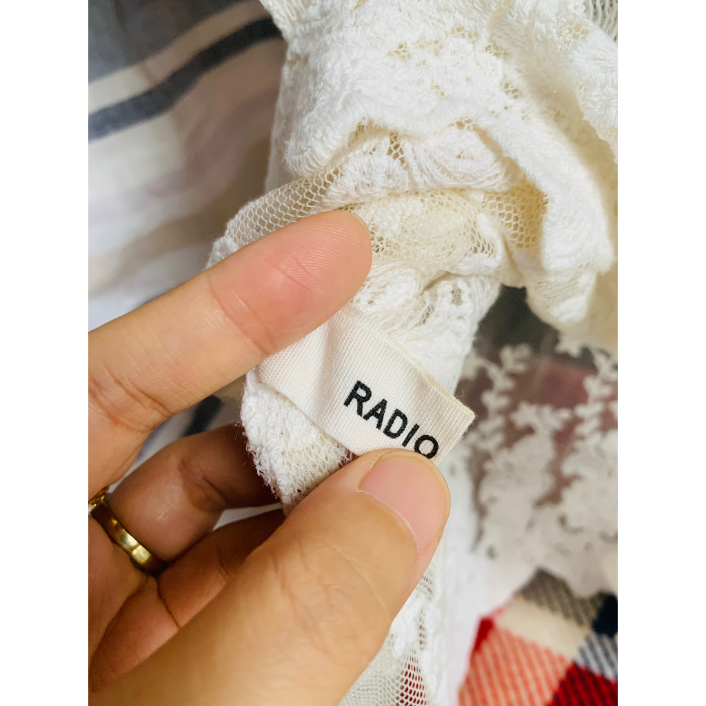 Aó ba lỗ voan thêu ren cotton hiệu RADIO