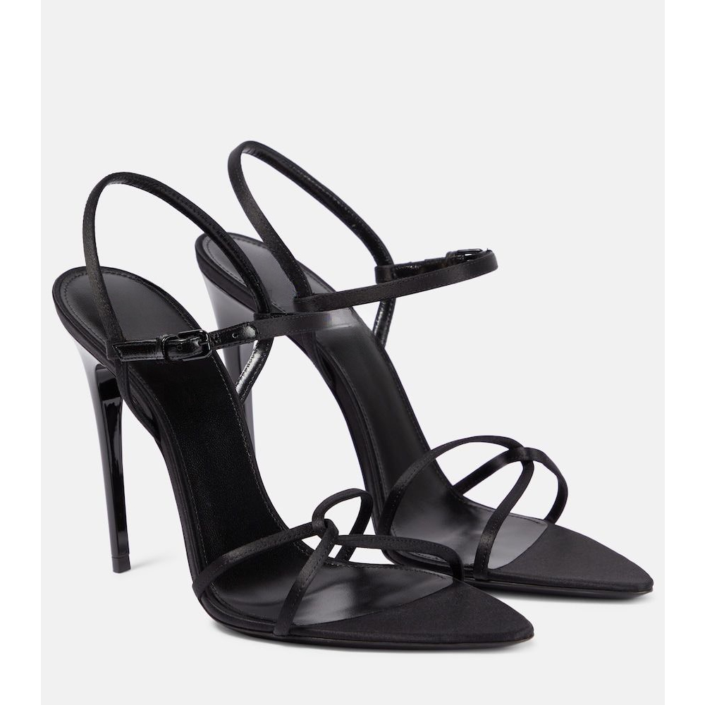 Sandal cao gót mũi nhọn dây chéo 11p