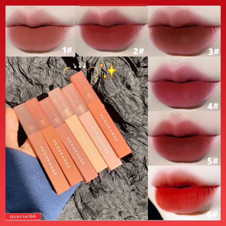 Son kem lì HERORANGE lâu trôi mềm mịn như nhung căng mọng Nude Colordiary hot trend