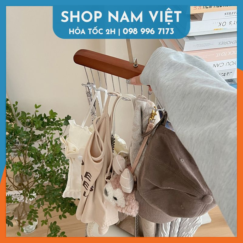 Thanh Treo Phơi Đồ 8 Móc Phong Cách Hàn Quốc