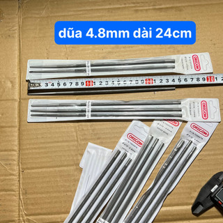 Dúa mài xích máy cưa dũa tròn 4.8mm dũa mài xích máy cưa dài 24cm giá bán 1 cái