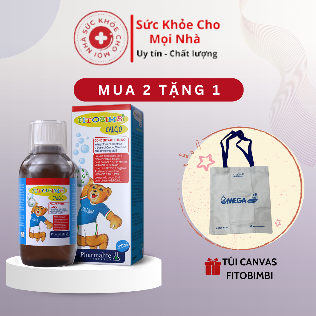 Bổ sung Canxi và vitamin D cho bé - Calcio Bimbi của hãng Fitobimbi - Nhập khẩu chính hãng Ý