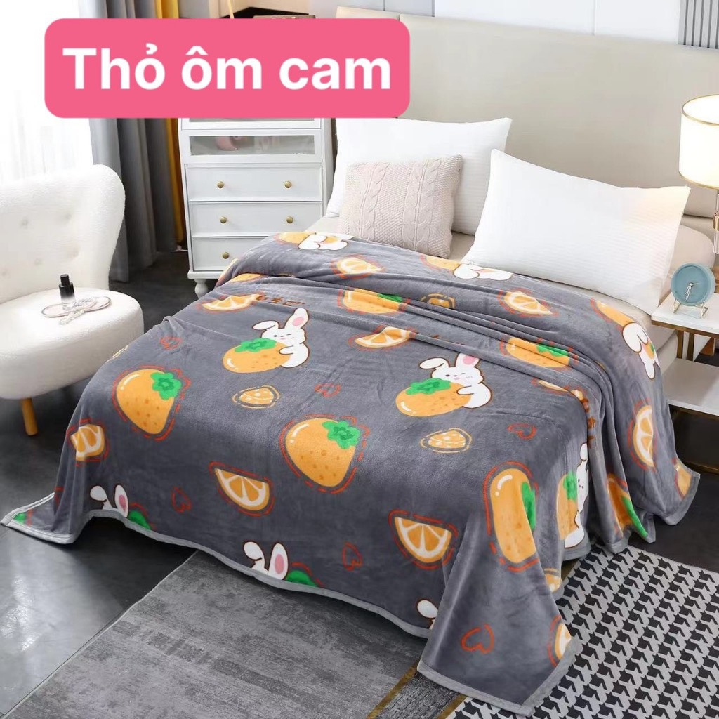 Chăn Lông Tuyết Sữa Hàn Quốc In Hình Siêu Đẹp Siêu Mềm 2mx2m3