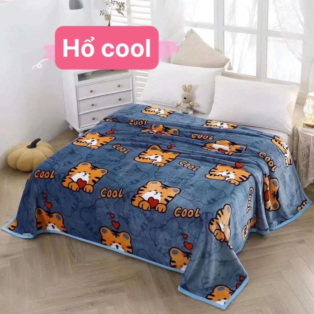 Chăn Lông Tuyết Sữa Hàn Quốc In Hình Siêu Đẹp Siêu Mềm 2mx2m3