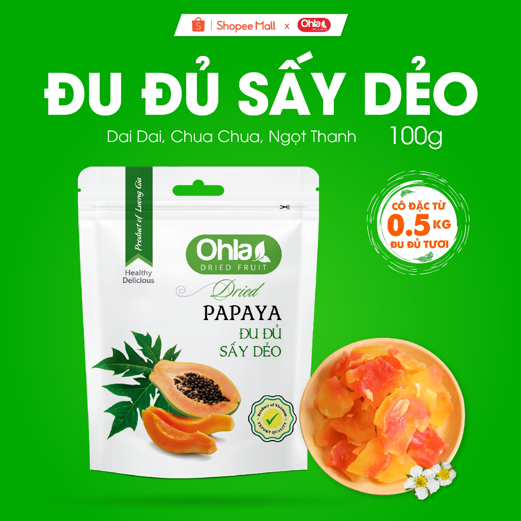 Đu đủ sấy dẻo Ohla 100gr