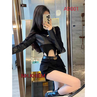 Áo da pha phông dày dặn croptop