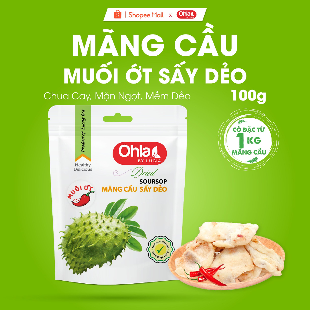 Mãng cầu sấy dẻo Muối ớt Ohla 100g