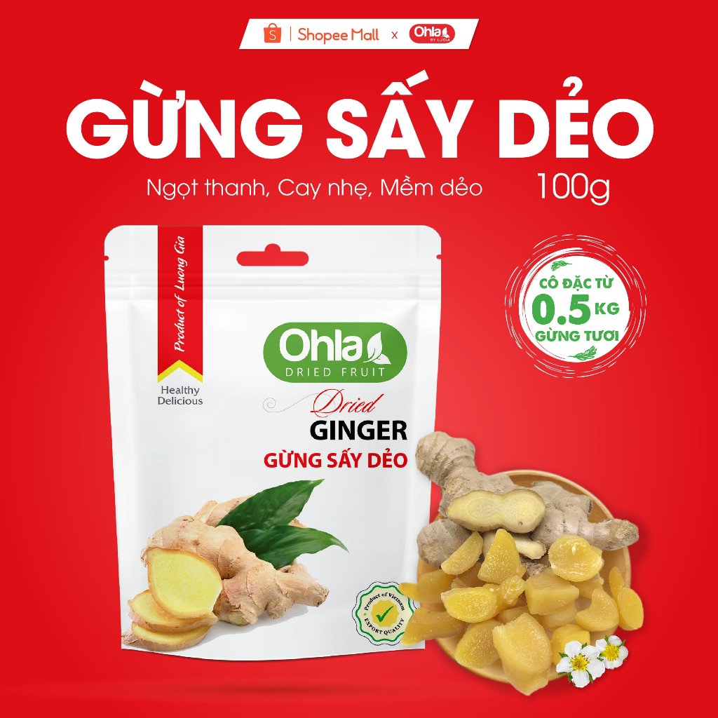 Gừng sấy dẻo Ohla 100gr