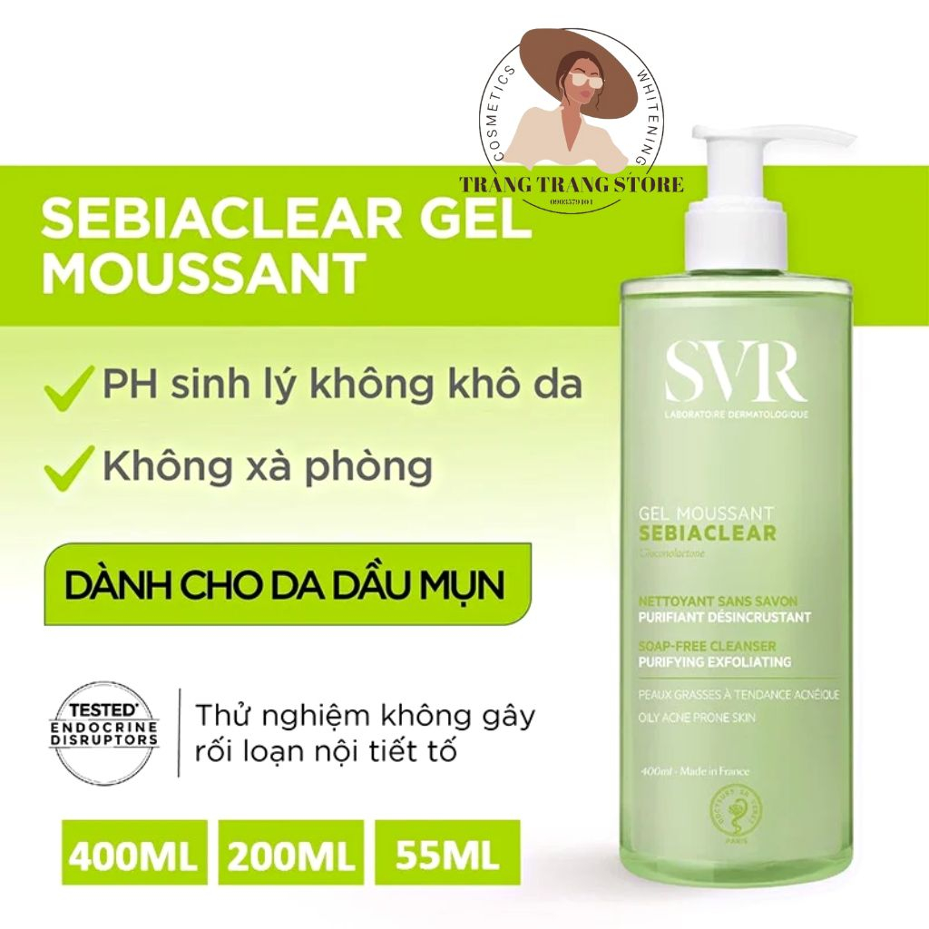 Sửa Rửa Mặt SVR Cho Da Dầu Mụn 55ml-200ml-400Ml