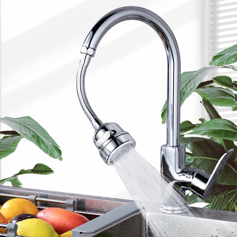 Đầu Vòi Tăng Áp Inox Dài 18cm Xoay 360 Độ