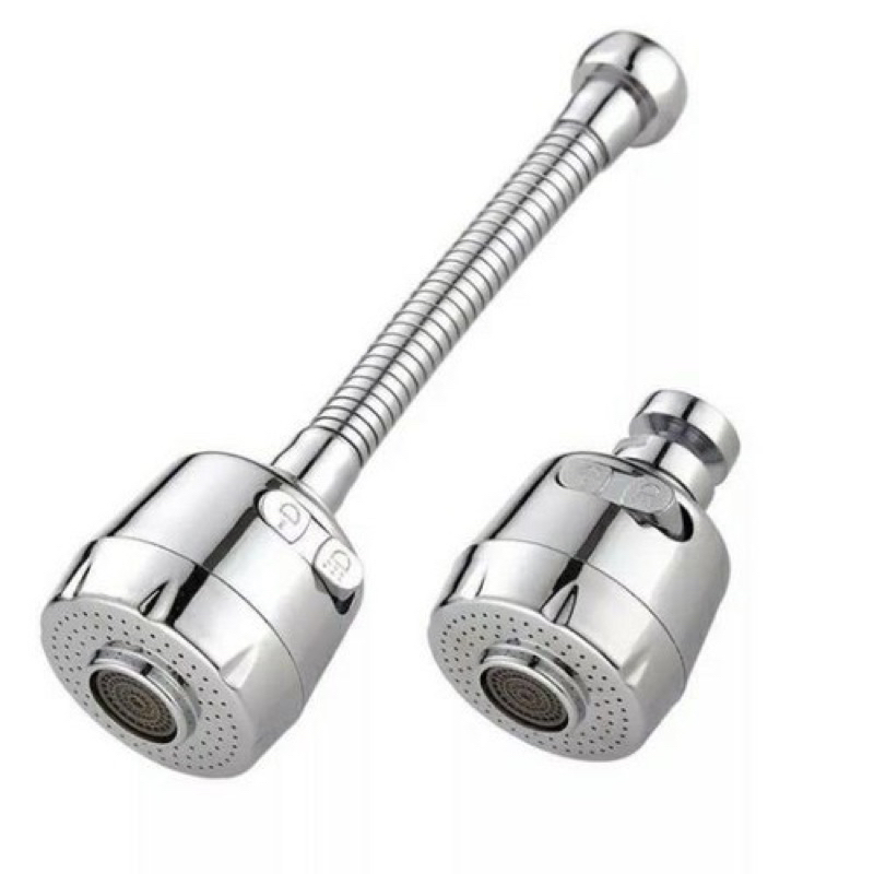 Đầu Vòi Tăng Áp Inox Dài 18cm Xoay 360 Độ