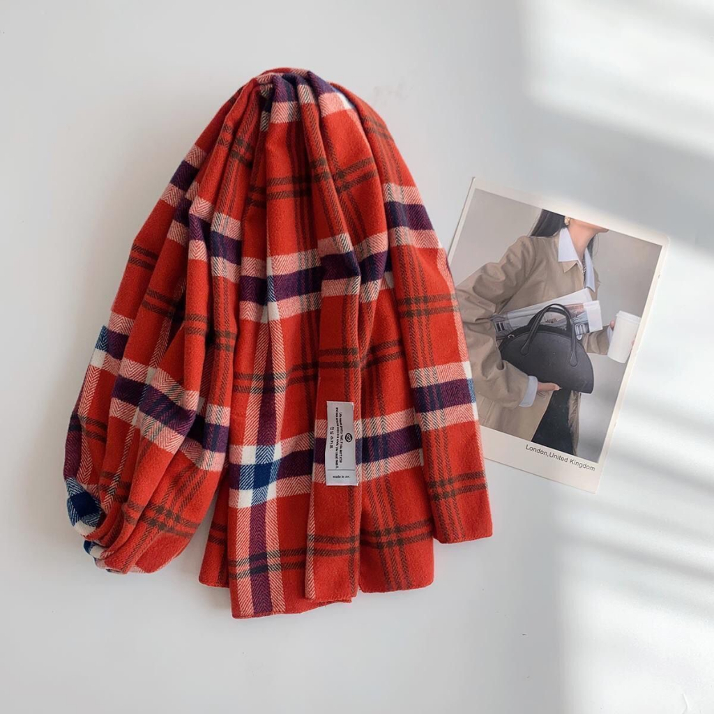 KHĂN CHOÀNG CHẤT LEN MỊN HỌA TIẾT CARO MÙA ĐÔNG