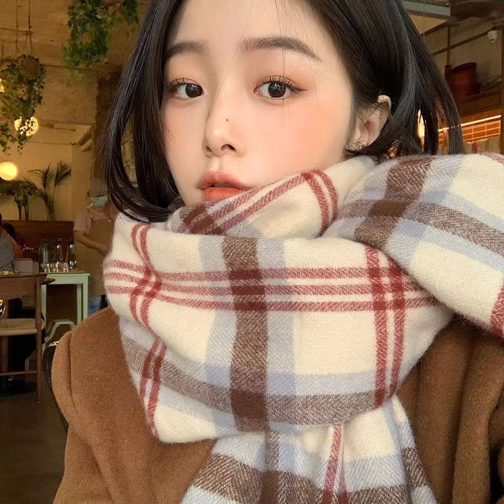 KHĂN CHOÀNG CHẤT LEN MỊN HỌA TIẾT CARO MÙA ĐÔNG