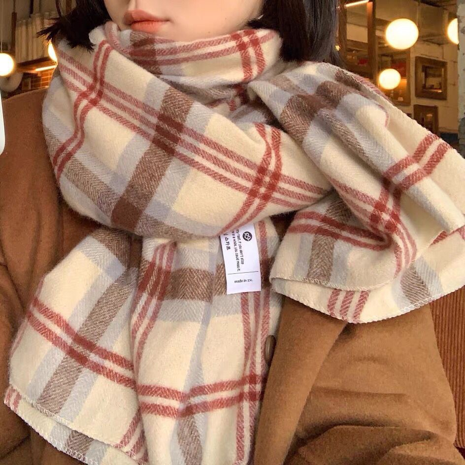 KHĂN CHOÀNG CHẤT LEN MỊN HỌA TIẾT CARO MÙA ĐÔNG