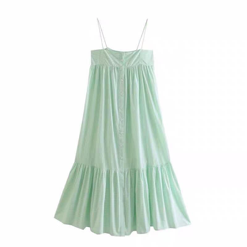 Đầm Zara 2 Dây Sọc Xanh Size S