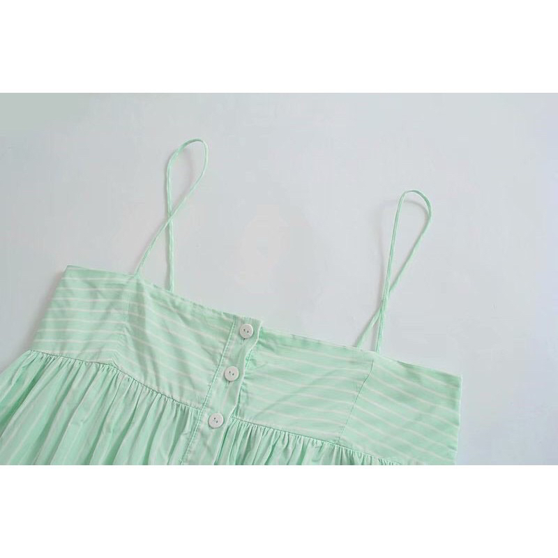 Đầm Zara 2 Dây Sọc Xanh Size S