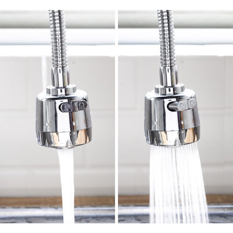Đầu Vòi Tăng Áp Inox Dài 18cm Xoay 360 Độ
