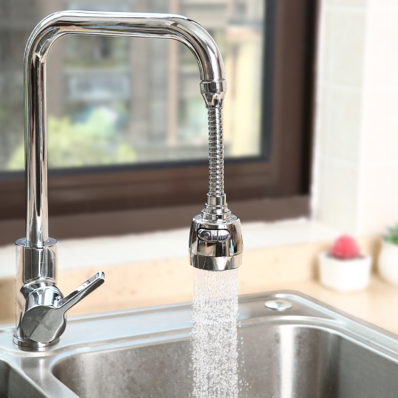 Đầu Vòi Tăng Áp Inox Dài 18cm Xoay 360 Độ
