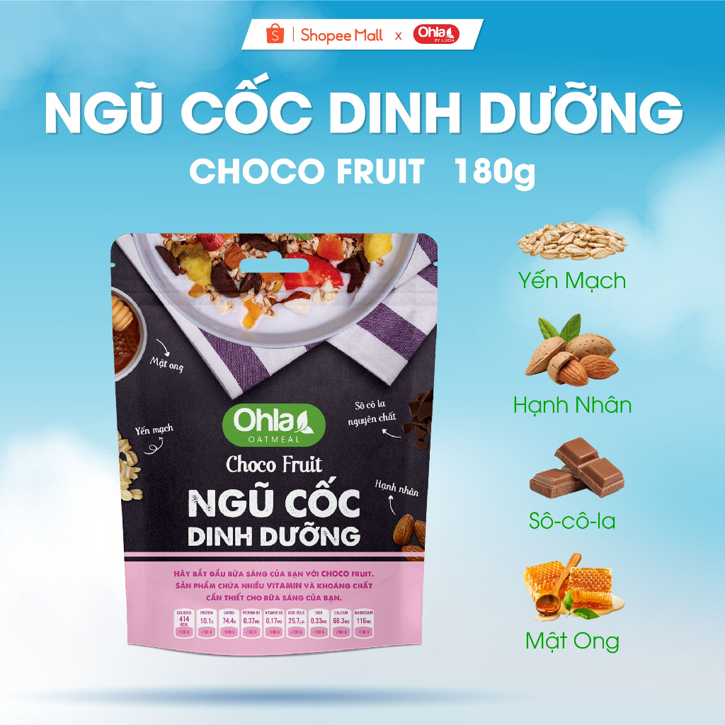 Ngũ Cốc Dinh Dưỡng Choco Fruit Ohla 180G