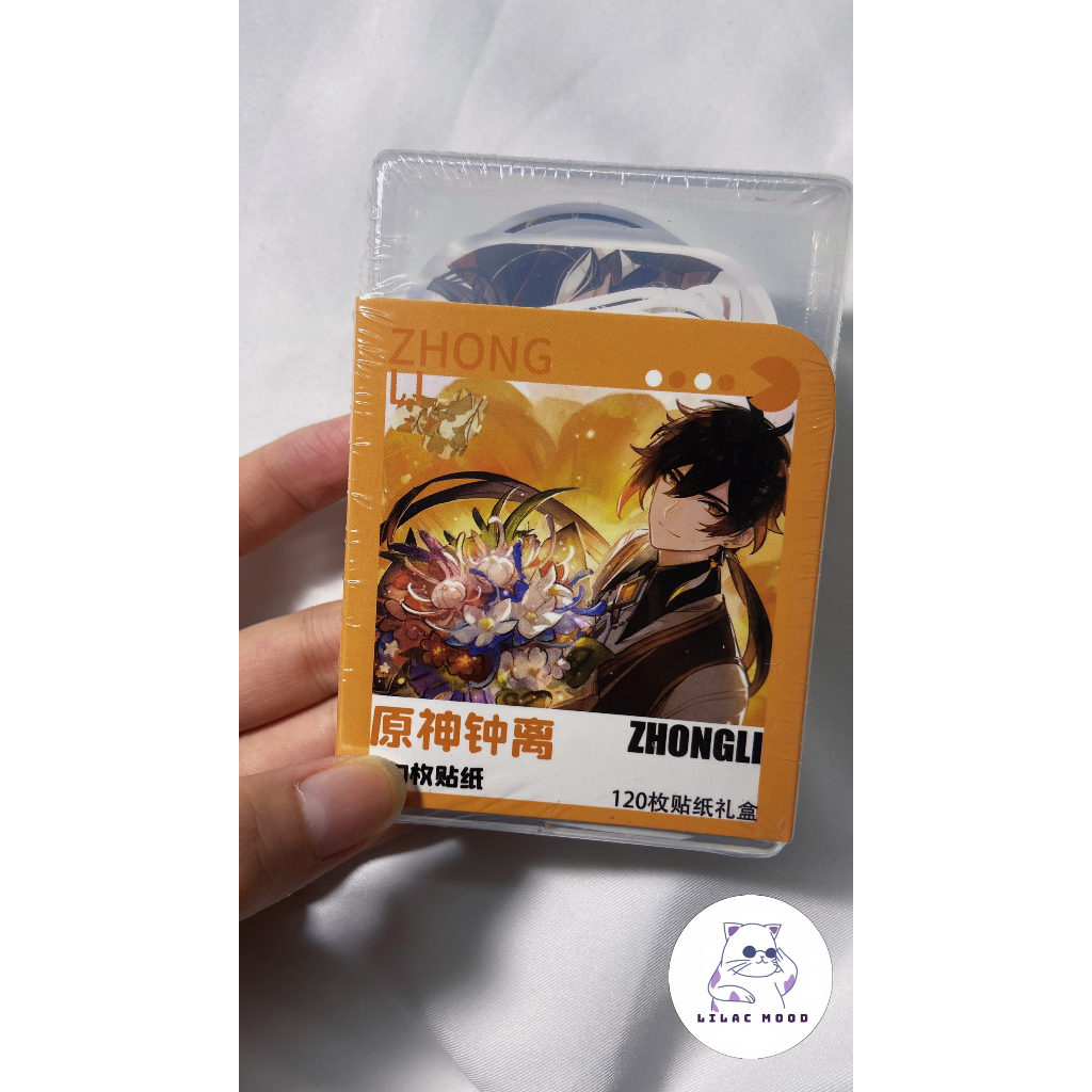 Zhongli / Genshin Impact | Hộp nhựa 120 miếng hình dán Sticker