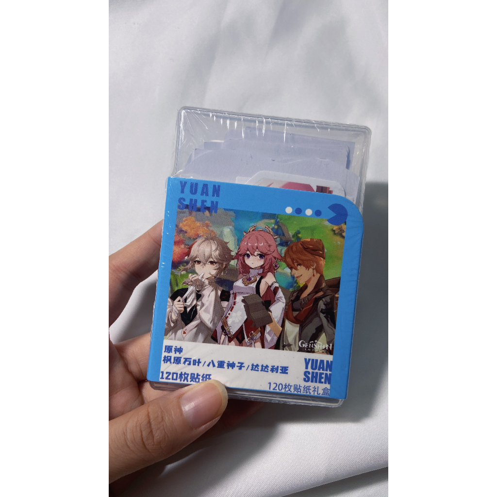 Tartaglia + Kazuha + Yae Miko / Genshin Impact | Hộp nhựa 120 miếng hình dán Sticker