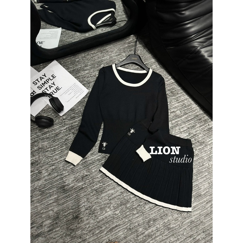 Set váy len dài tay