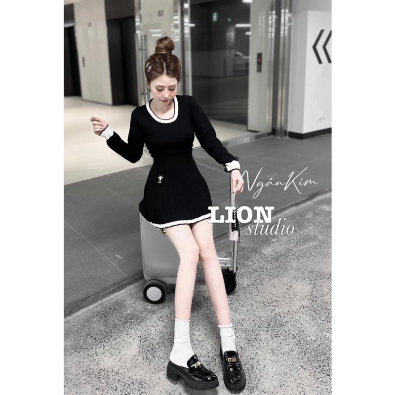 Set váy len dài tay