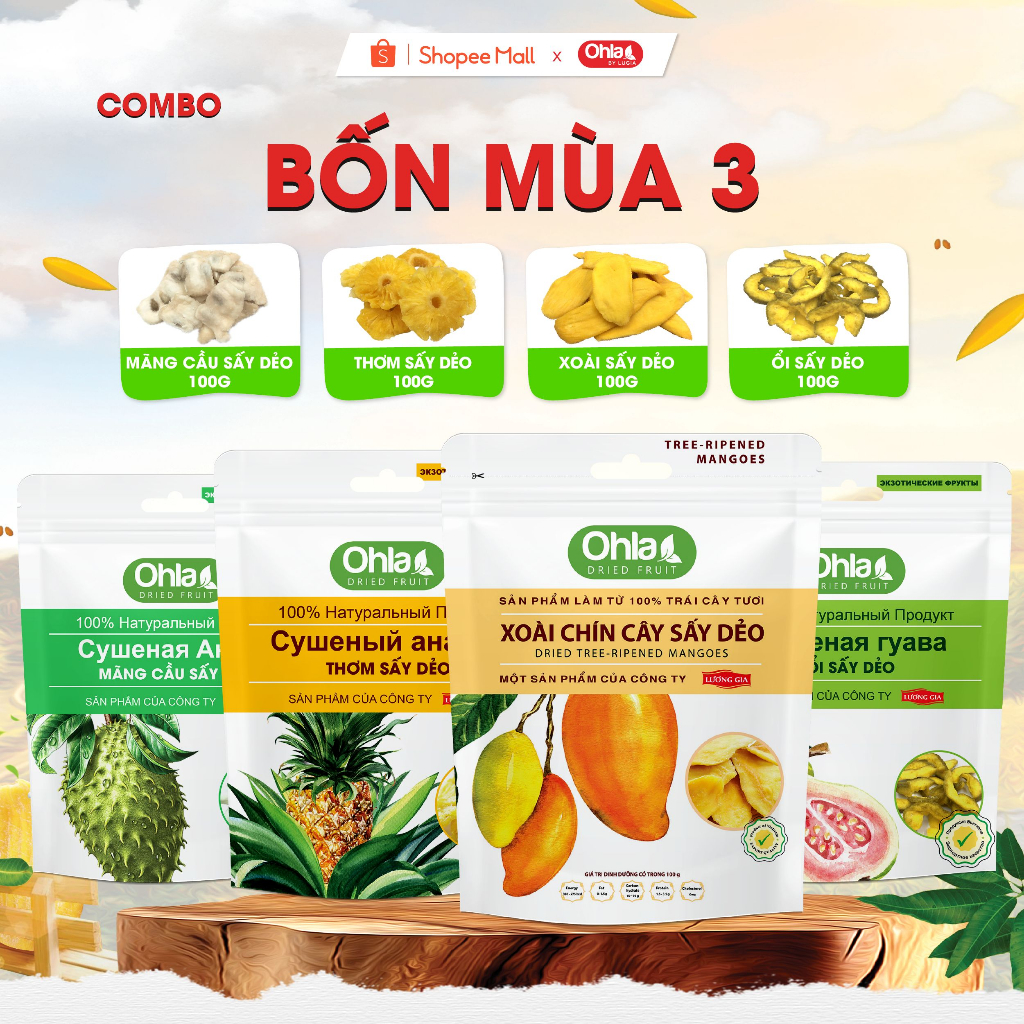 Combo Sấy Dẻo Bốn Mùa 3 Ohla