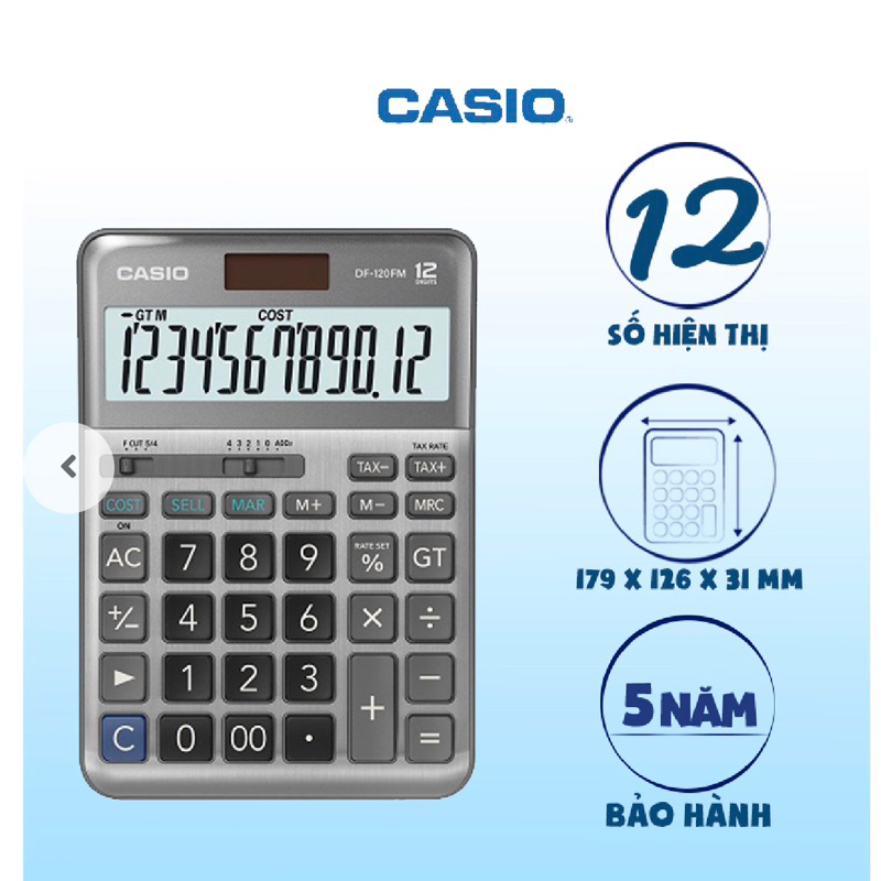Máy tính Casio DF-120FM hàng hãng