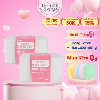 Bông tẩy trang miniso 100% cotton 1000 miếng