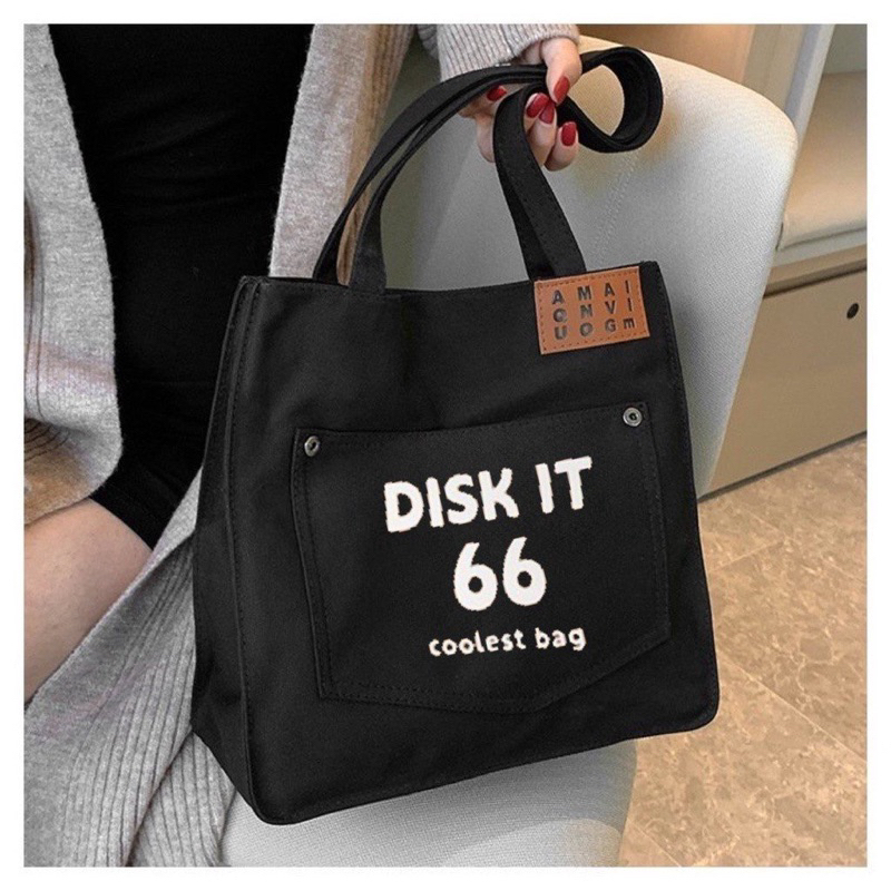 Túi tote đeo vai vải canvas sang trọng phong cách  Hàn