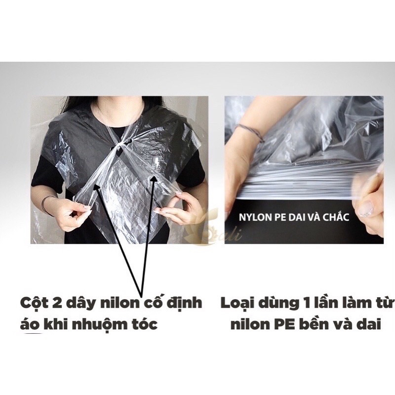 ❌RẺ NHẤT❌ Bịch 200 cái Áo choàng nhuộm tóc nilon, bạt choàng nilon làm tóc uốn, ép kích thước 60x90cm