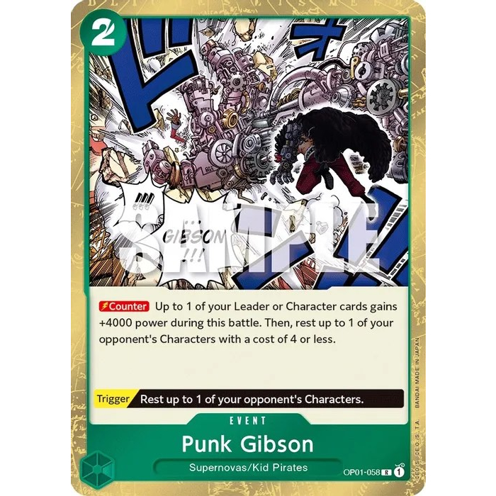 One Piece Card Game Punk Gibson - Romance Dawn .