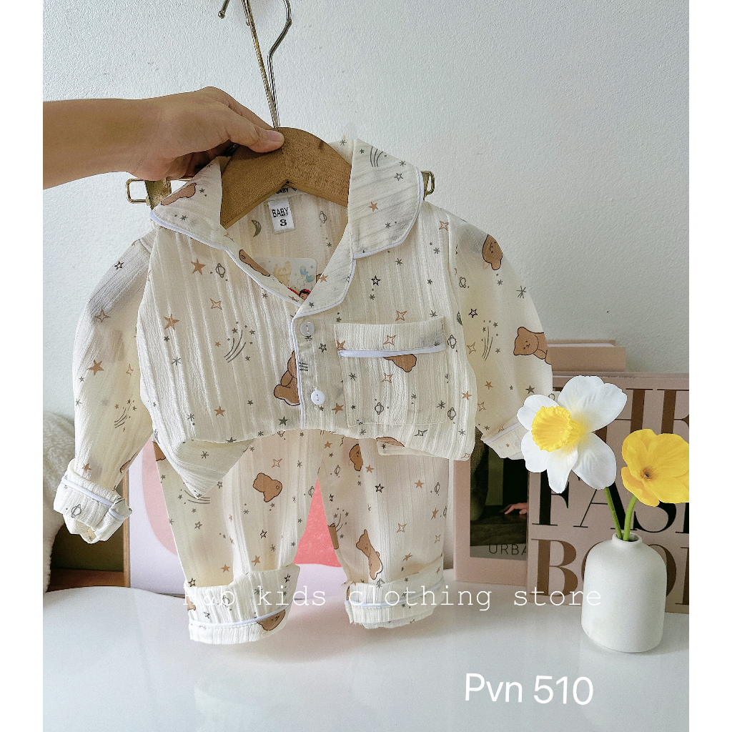 Bộ Pijama Dài In Hình Dễ Thương Cho Bé Gái