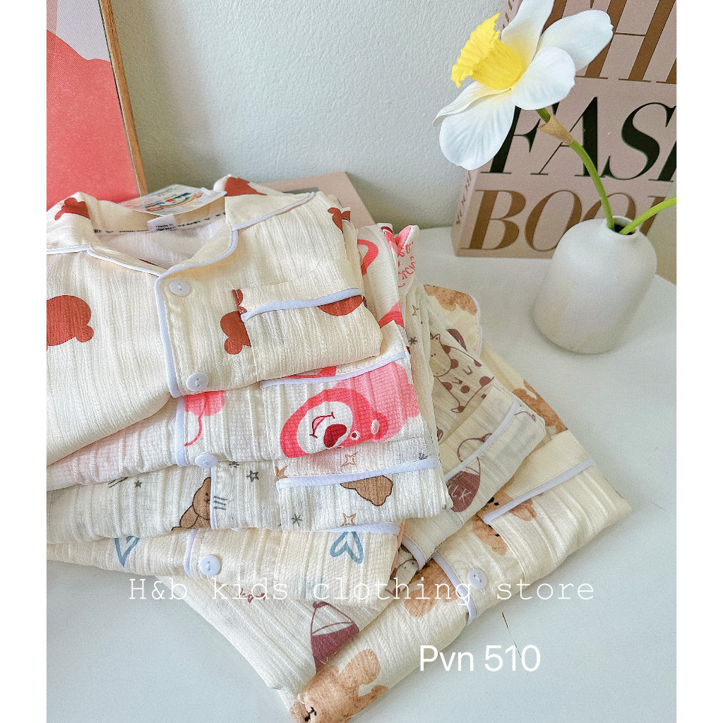 Bộ Pijama Dài In Hình Dễ Thương Cho Bé Gái