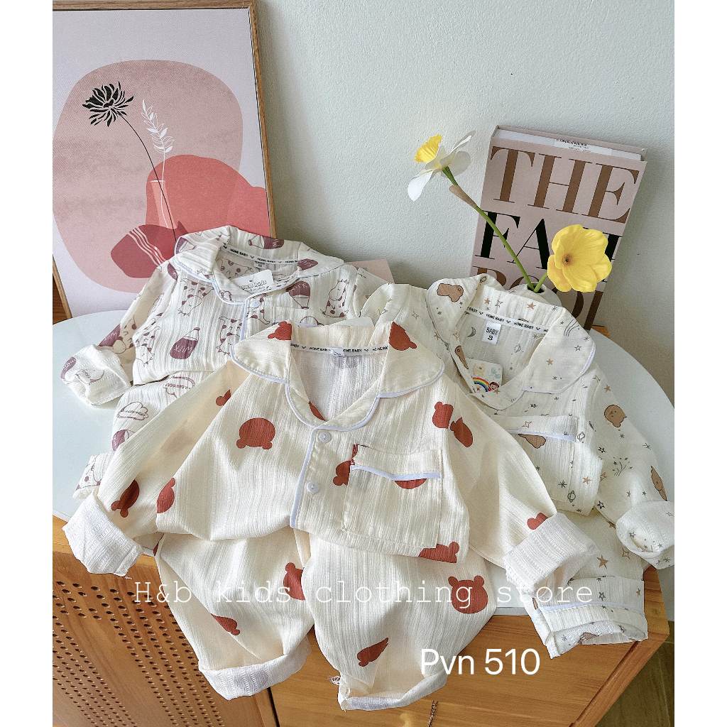 Bộ Pijama Dài In Hình Dễ Thương Cho Bé Gái
