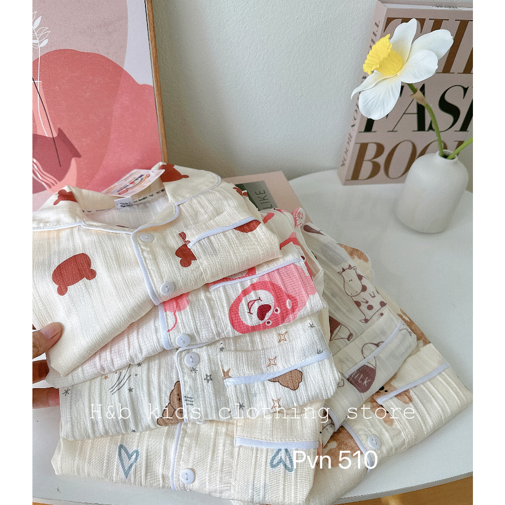 Bộ Pijama Dài In Hình Dễ Thương Cho Bé Gái