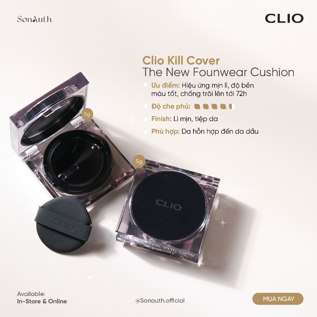 Phấn nước Clio Kill Cover The New Founwear Cushion  [kèm refill]