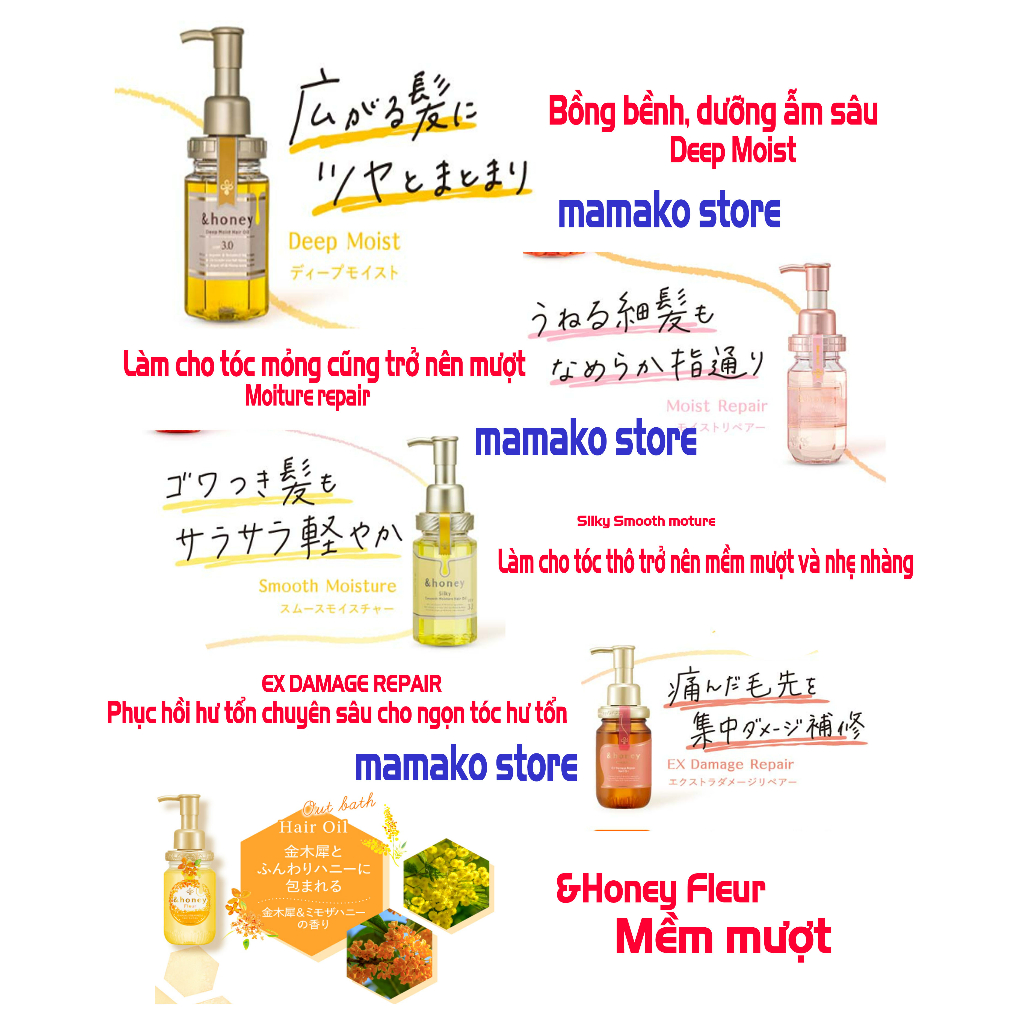 Dầu dưỡng tóc Organnic Vcrea And Honey Hair Oil 100ml 5 phân loại /dòng nội địa nhật