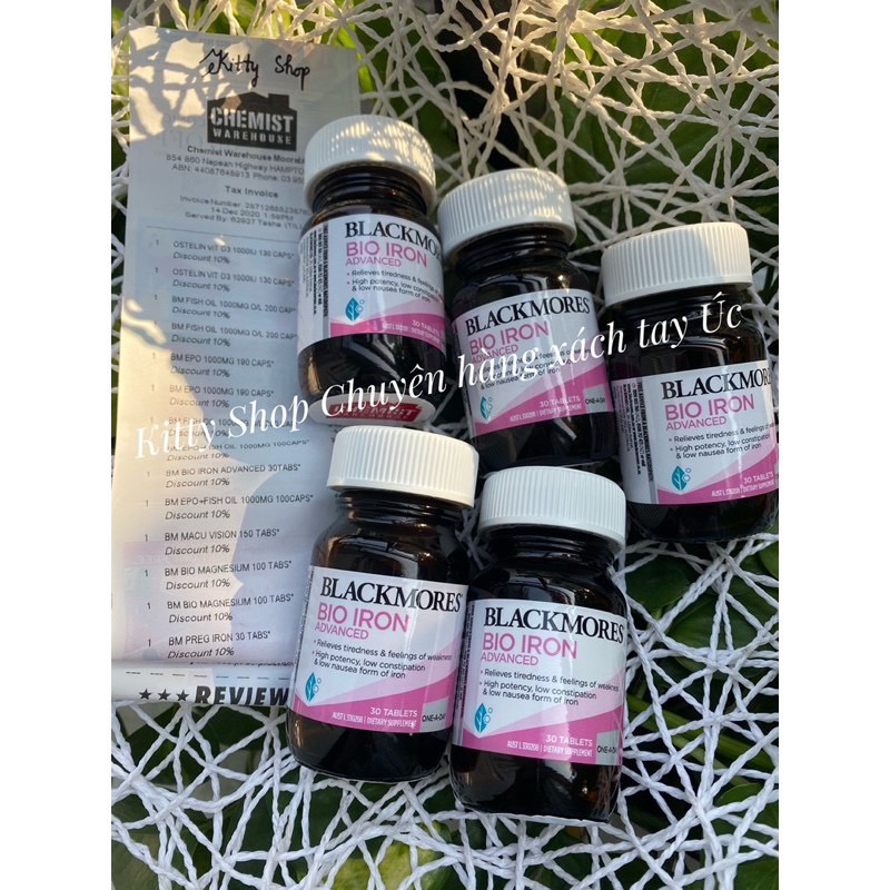 VIÊN UỐNG BLACKMORES BIO IRON LỌ 30V CHÍNH HÃNG