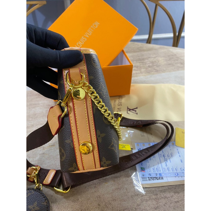 Túi LV dáng chậu kèm ví