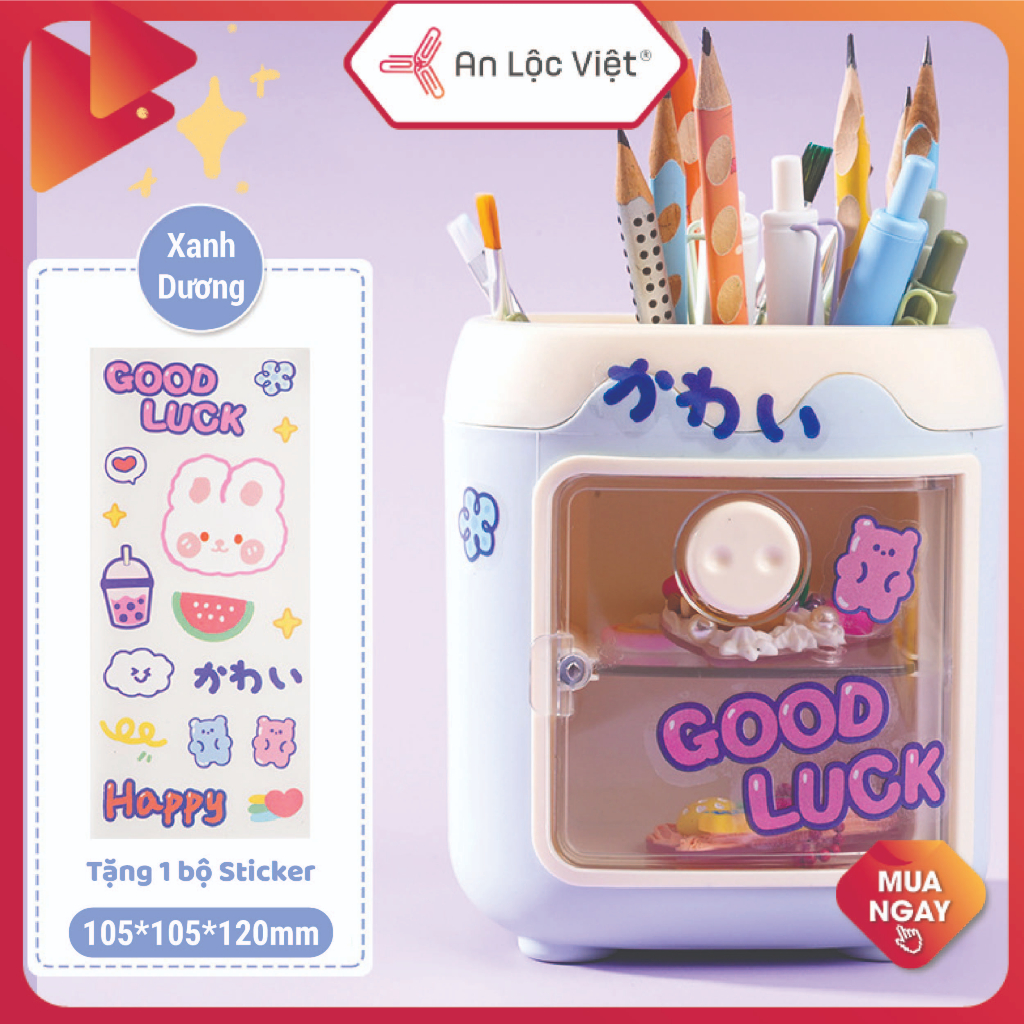 Hộp Cắm Bút, Ống Cắm Bút để bàn nhiều ngăn hình Heo siêu dễ thương