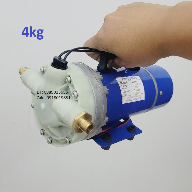 Máy bơm áp lực cao 24V240W chuyên dùng phun thuốc, phun sương nhà kính, rửa xe, tăng áp lực nước, tưới cây
