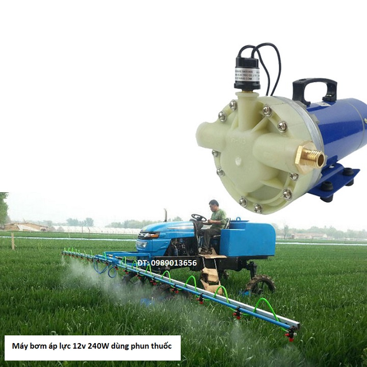 Máy bơm áp lực cao 24V240W chuyên dùng phun thuốc, phun sương nhà kính, rửa xe, tăng áp lực nước, tưới cây