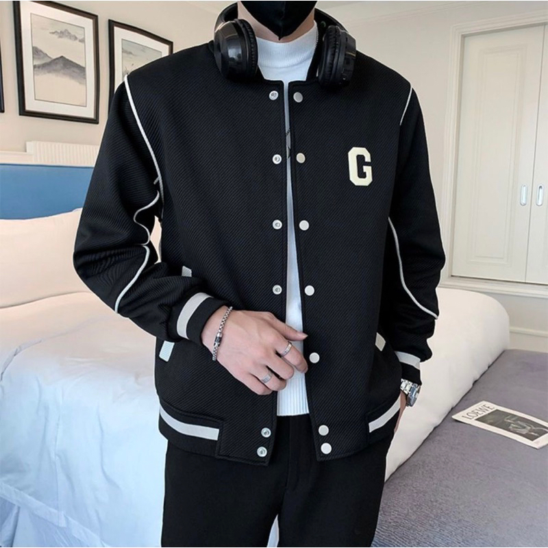 Áo khoác bomber nam nỉ gân cao cấp, áo khoác nam cao cấp