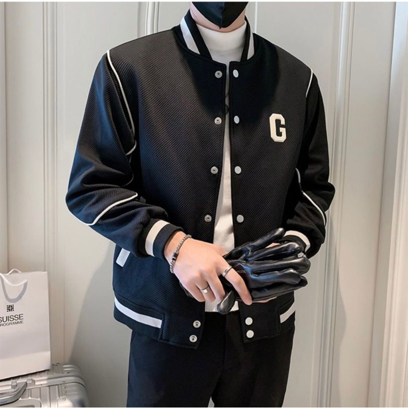 Áo khoác bomber nam nỉ gân cao cấp, áo khoác nam cao cấp