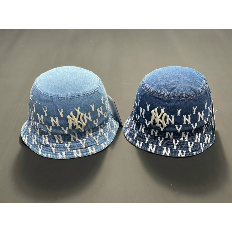 Mũ nón vành / nón bucket chữ NY jeans thêu kèm in hiệu ứng monogram chuẩn MLB VNXK